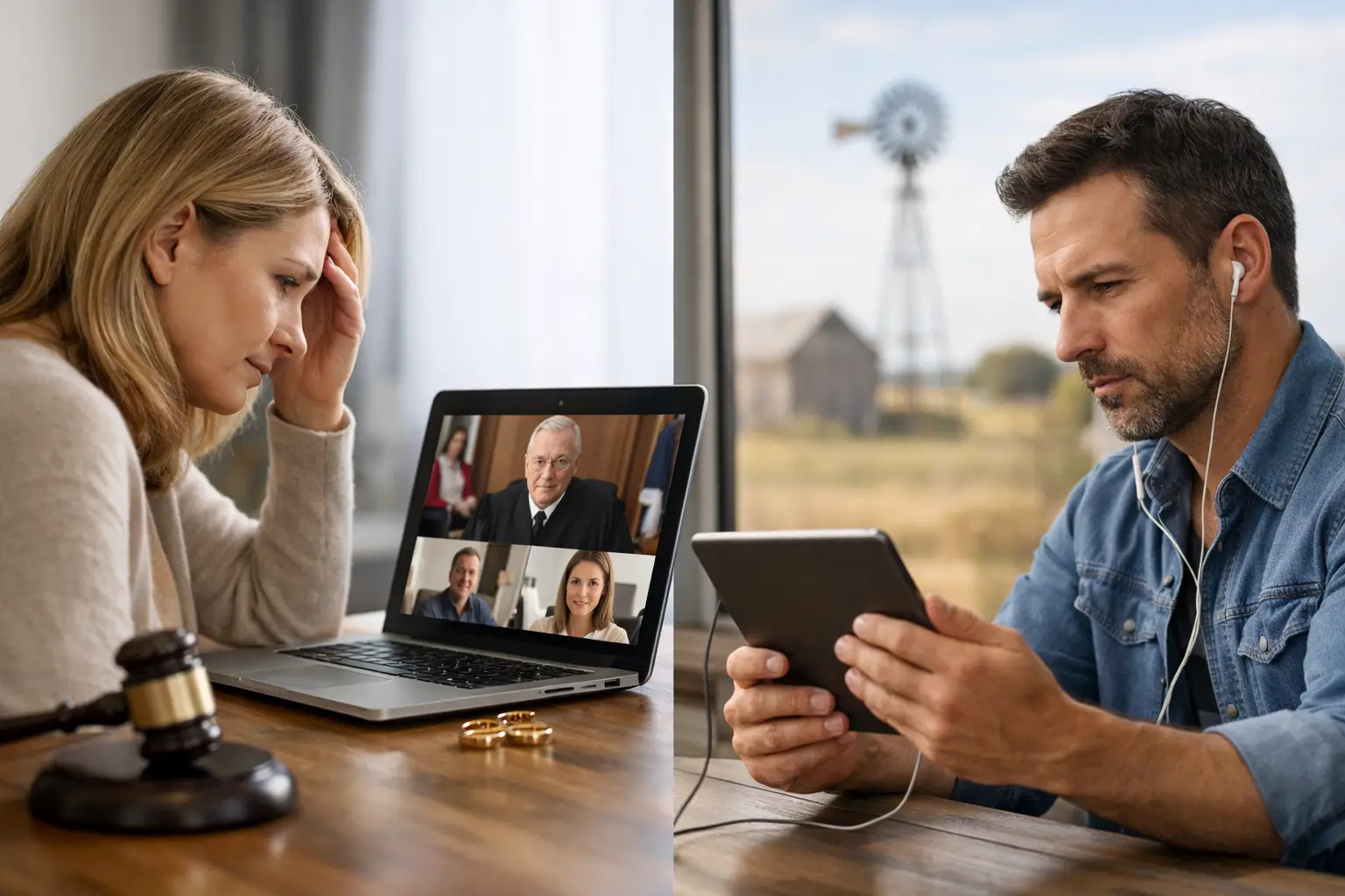 Caso real de divorcio remoto en Texas