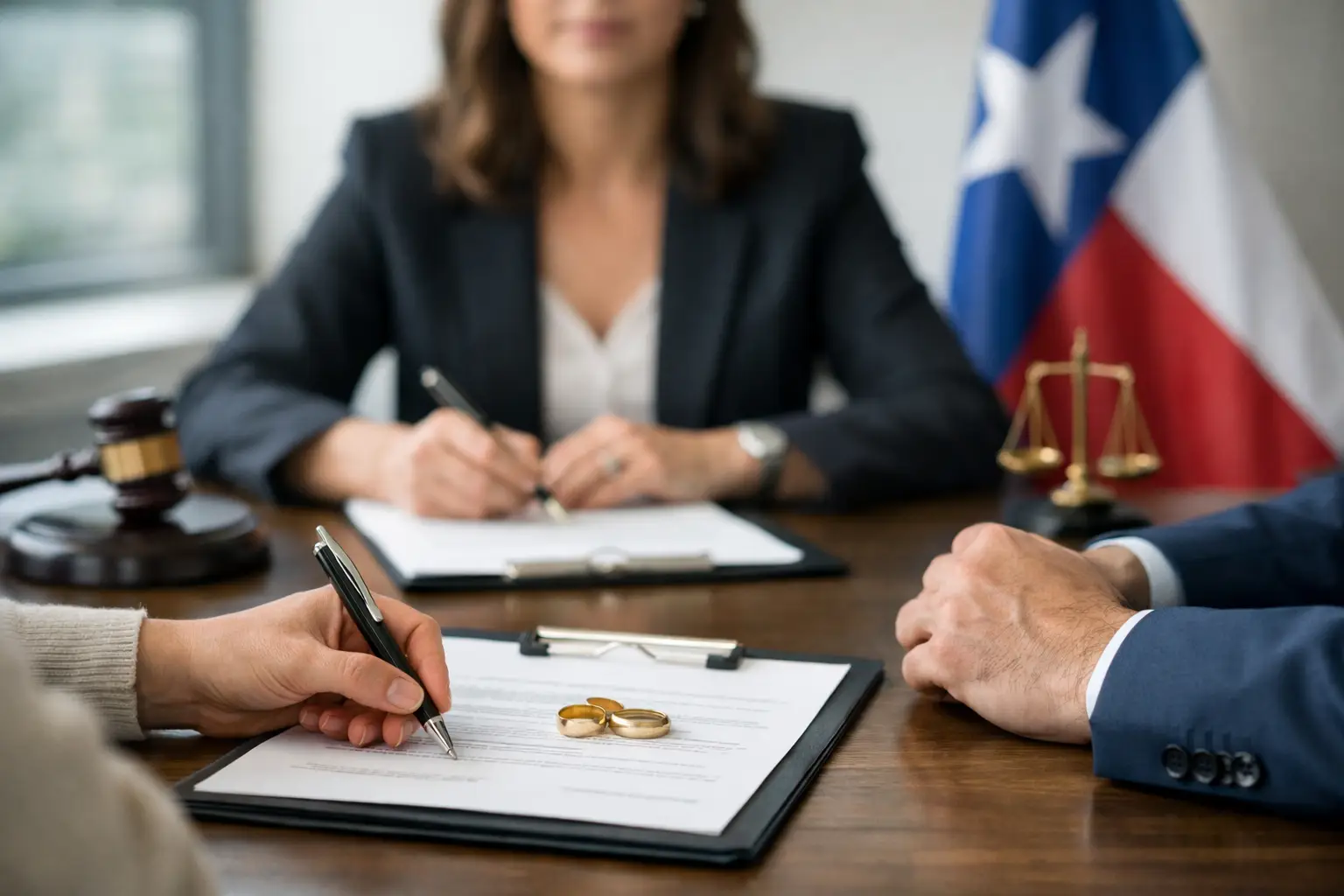 Quién firma papeles de divorcio en Texas